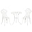 3 Pcs Aluminium Bistro Set Garden Furniture Dining Table Chairs Antique Outdoor Seat Patio Seater White