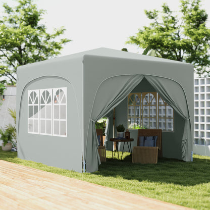 3 x 3(m) UPF50+ Pop Up Gazebo with Sides and Carry Bag, Light Grey