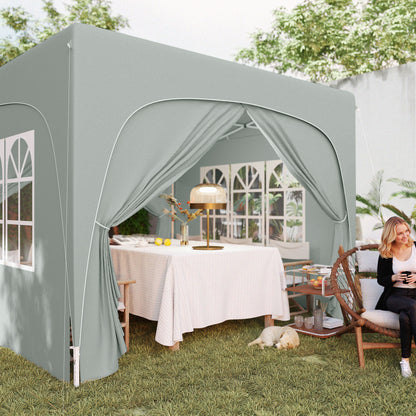 3 x 3(m) UPF50+ Pop Up Gazebo with Sides and Carry Bag, Light Grey