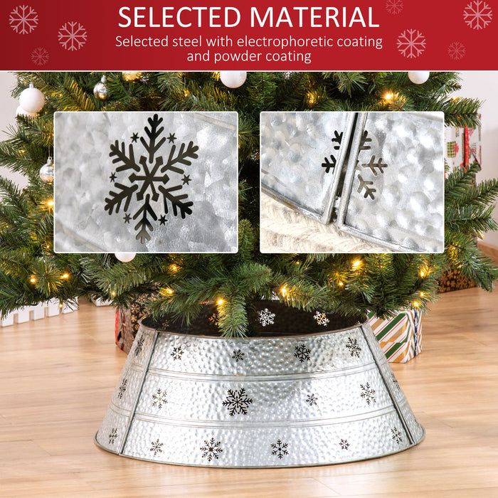 66cm Christmas Tree Collar with Hollow Snowflake Patterns Silver