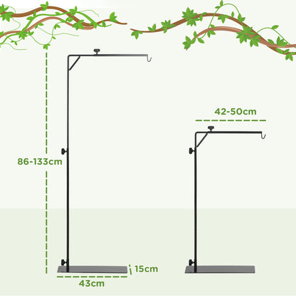 86-129Hcm Reptile Lamp Stand, Adjustable Lamp Holder w/ Base, Hook
