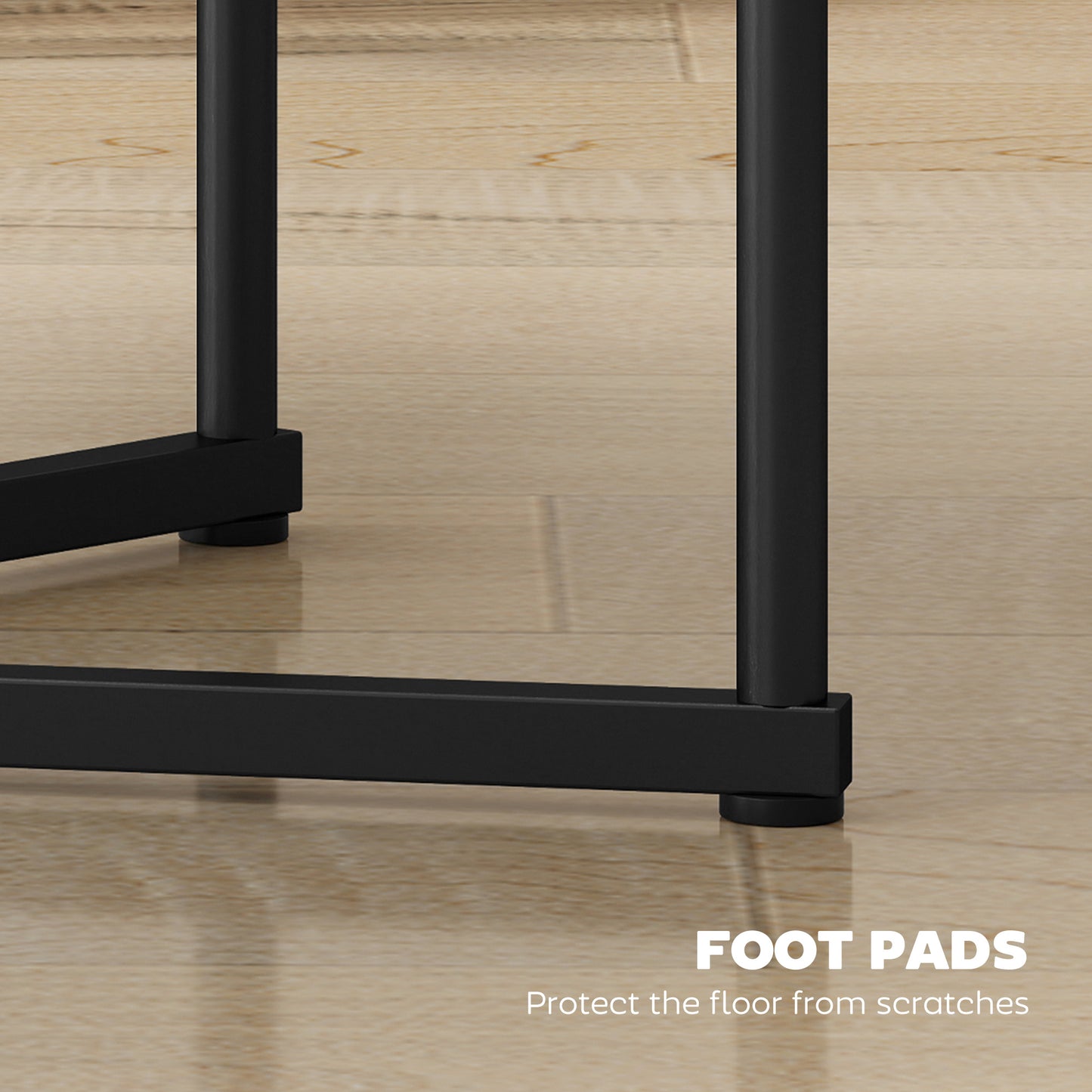 Nesting Coffee Table Set of 2 with Metal Frame, Black Marble Effect