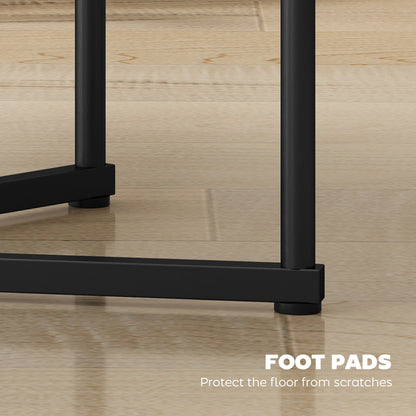 Nesting Coffee Table Set of 2 with Metal Frame, Black Marble Effect