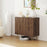 Sideboard Storage Cabinet with Luxurious Steel Lines Steel Legs Brown