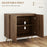 Sideboard Storage Cabinet with Luxurious Steel Lines Steel Legs Brown