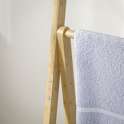 3-Tier Folding Bamboo Bathroom Storage Shelving Unit with Towel Bars