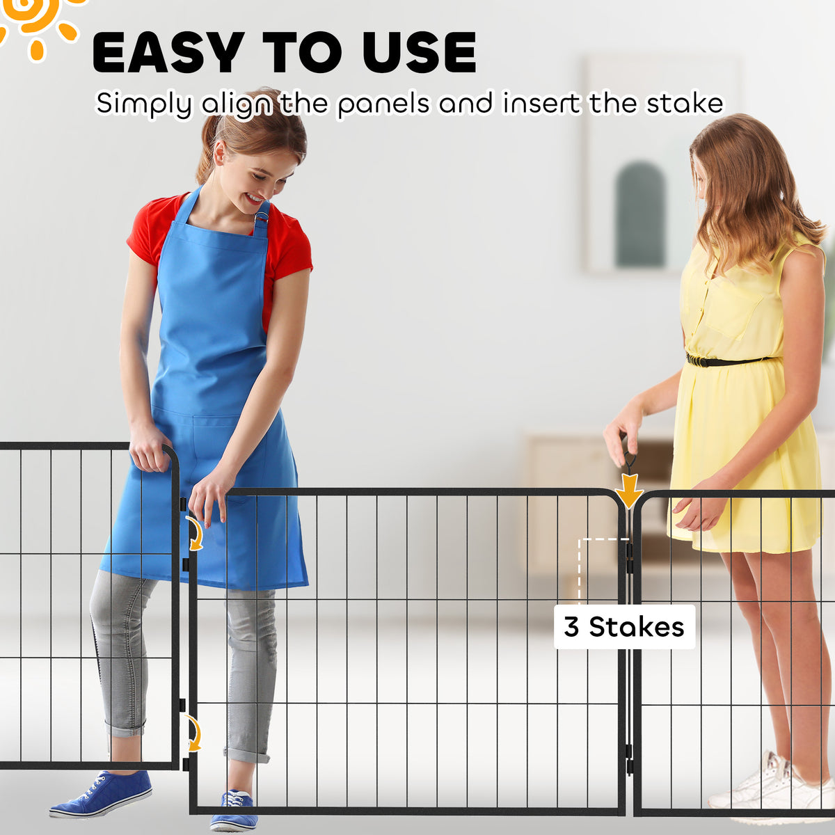 2 Piece Dog Pen Expansion Pack for 60cm High Pet Playpen for S Dogs