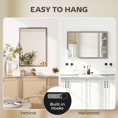 50 x 70 cm Wall Bathroom Mirror, Vanity Mirror, Grey