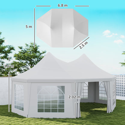 6.8 x 5m Garden Octagonal Gazebo Party Wedding Tent Heavy Duty Marquee