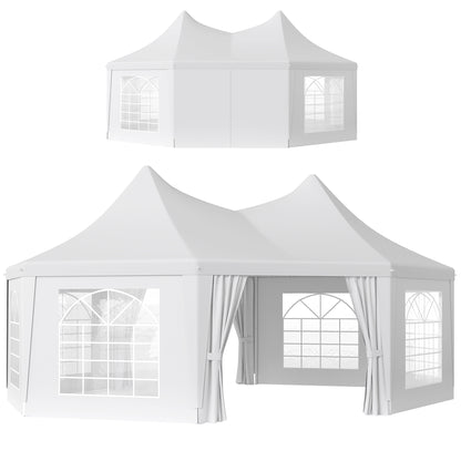 6.8 x 5m Garden Octagonal Gazebo Party Wedding Tent Heavy Duty Marquee