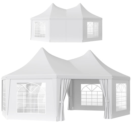 6.8 x 5m Garden Octagonal Gazebo Party Wedding Tent Heavy Duty Marquee