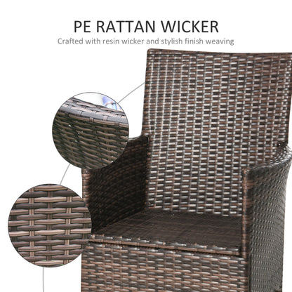 4 PC Rattan Chair Set, Patio Chairs Set, Cushioned Outdoor Rattan Furniture