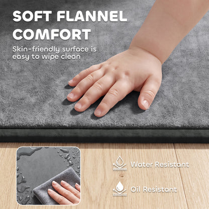 127cm Square Baby Play Mat with 3cm Foam Padding - Dark Grey