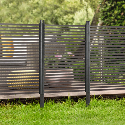 Garden Fence with 2 Standing Ways, Metal Animal Barrier Fence