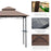 8 ft New Double-Tier BBQ Gazebo Grill Canopy Barbecue Tent Shelter Patio Deck Cover - Coffee