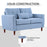 2 Seat Sofa Double Sofa Loveseat Fabric Wooden Legs Tufted Design for Living Room, Dining Room, Office, Light Blue