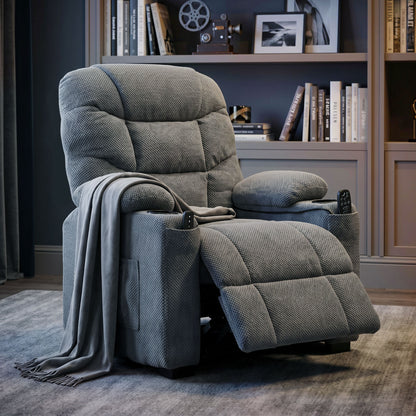 Electric Massage Recliner Chair with Heat, Reclining Chair, Dark Grey