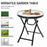 Foldable Garden Table, Round Folding Table with Glass Tabletop and Safety Buckle for Patio, Garden, Outdoor, Indoor, Black