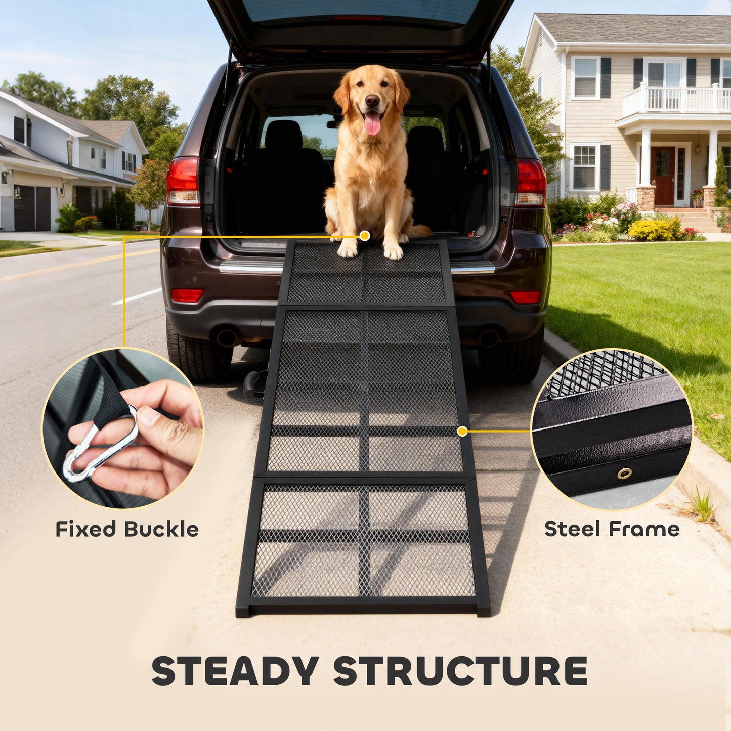 191 x 20cm Dog Ramp for Car, Pet Stairs for Large Dogs, for SUVs