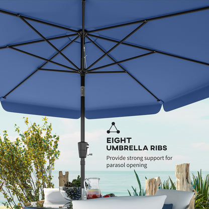 3 m Garden Parasol with Tilt & Crank, UPF30+ Outdoor Table Umbrella