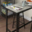 3 Piece Bar Table Set with 2 Stools, Industrial Bar Table and Stool Set, Dining Table and Chair Set for Small Space, Grey