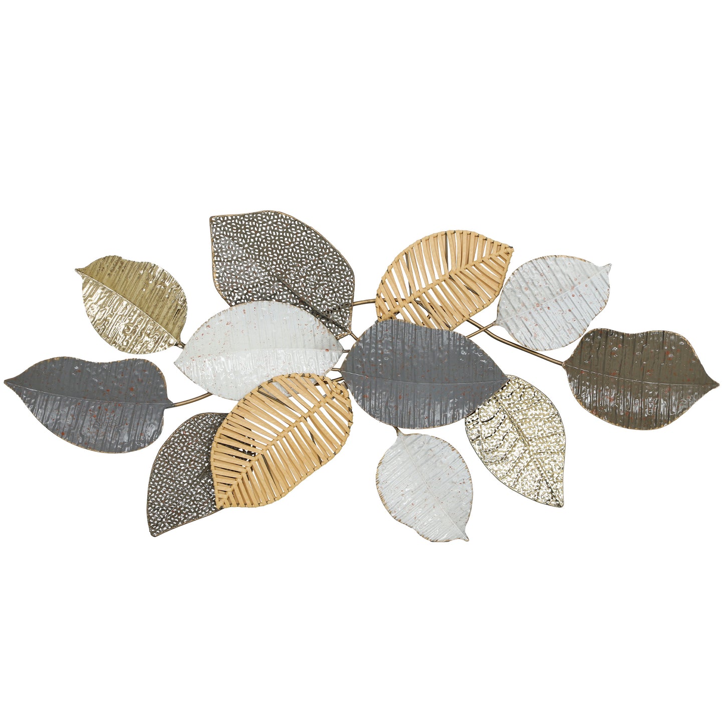 Modern Wall Art with Leaf Design, Metal Hanging Decoration