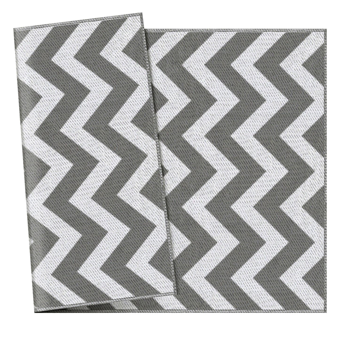 Outdoor Rug, 1.2 x 1.8m Patio Floor Mat, Grey & White