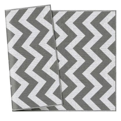 Outdoor Rug, 1.2 x 1.8m Patio Floor Mat, Grey & White