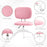 Fluffy Home Office Chair with Adjustable Height, Armless, Pink