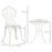 3 Pcs Aluminium Bistro Set Garden Furniture Dining Table Chairs Antique Outdoor Seat Patio Seater White