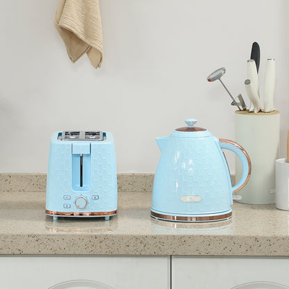 Kettle and Toaster Set 1.7L Kettle & 2 Slice Toaster Set, Light Blue