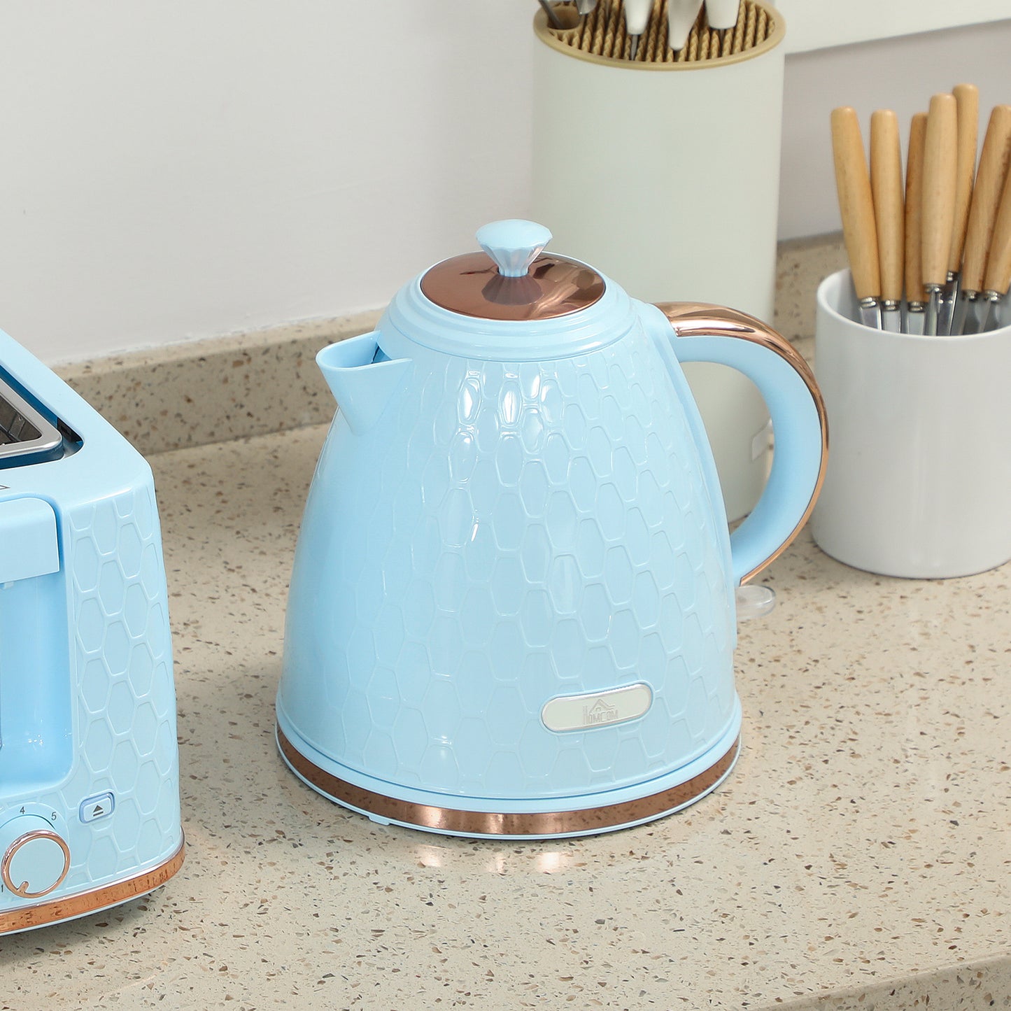 Kettle and Toaster Set 1.7L Kettle & 2 Slice Toaster Set, Light Blue