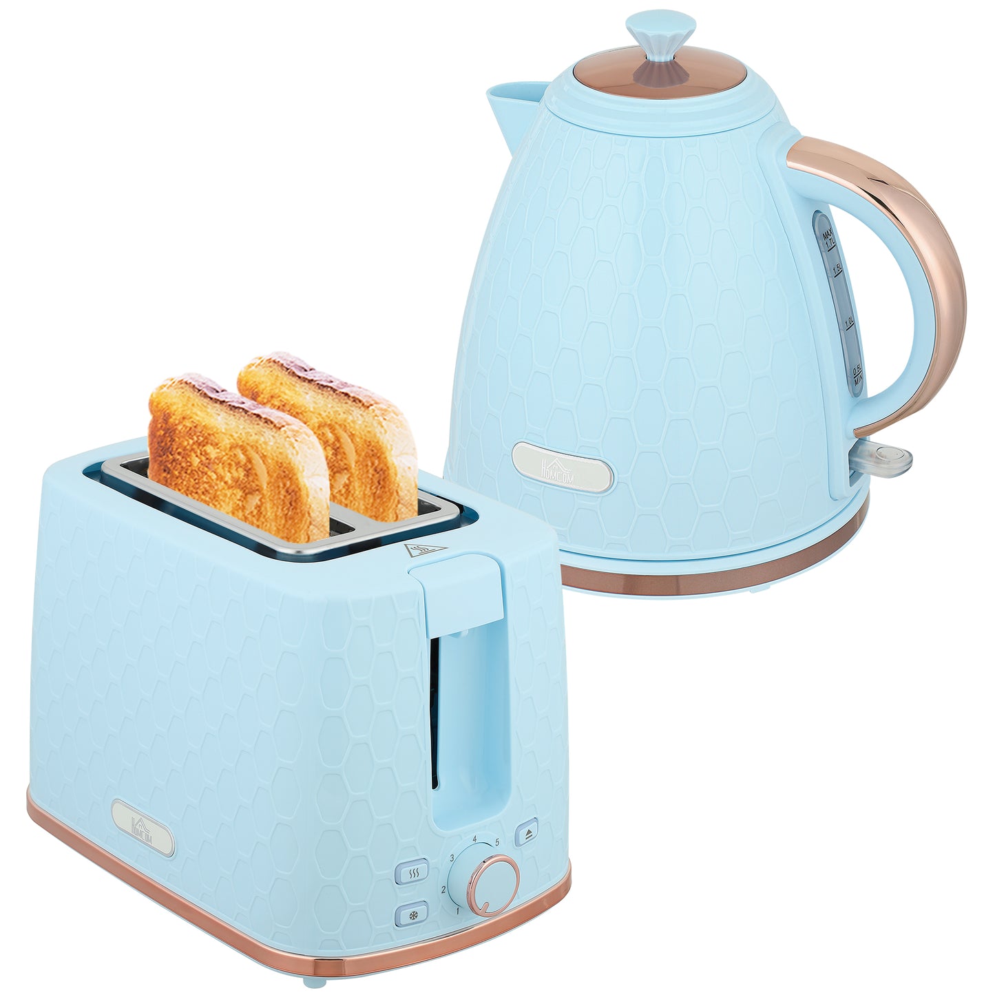 Kettle and Toaster Set 1.7L Kettle & 2 Slice Toaster Set, Light Blue