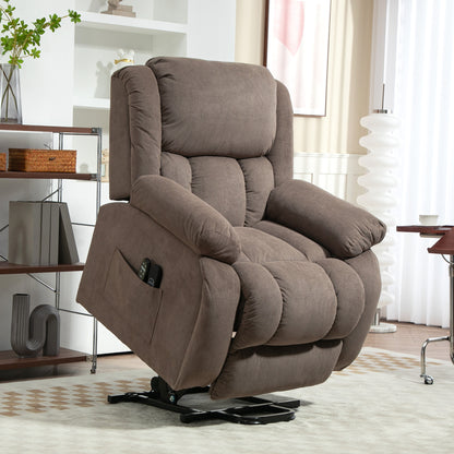 Power Lift Recliner Chair, Reclining Chair with Massage, Light Brown