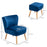 Velvet Accent Chair Occasional Tub Seat Padding Curved Back w/ Ottoman Wood Frame Legs Home Furniture, Blue