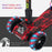 Kids 3 Wheel Kick Scooter Adjustable Height w/ Flashing Wheels Music Water Spray Foldable Design Cool On Off Road Vehicle Red