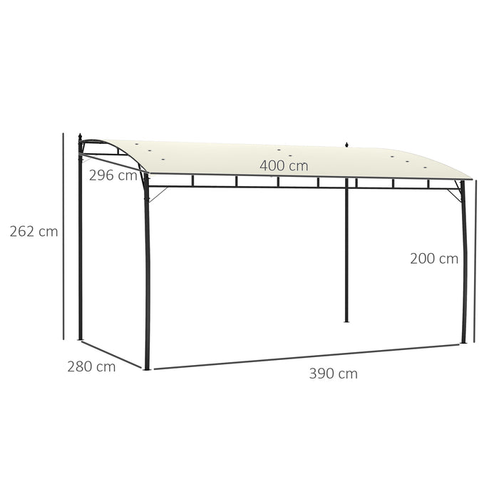 3 x 4m Metal Pergola, Outdoor Gazebo UV-Resistant, Cream White