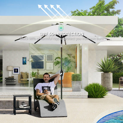 UPF 50+ Replacement Parasol Canopy Parasol Cover Replacement, Cream