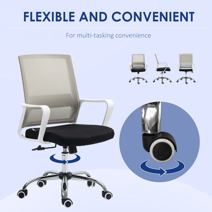 Ergonomic Desk Chair Mesh Office Chair with Adjustable Height Armrest and 360¬¨‚àû Swivel Castor Wheels Black