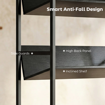 Bookshelf Anti-Slip Design 5-Tier Black