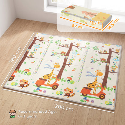 2m x 1.8m Reversible Folding Baby Play Mat with Storage Bag - Tree & Forest