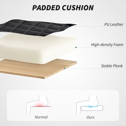 PU Leather Office Desk Chair with Thick Cushion, Black