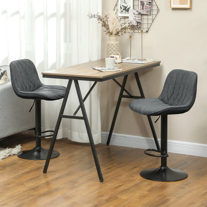 Bar Stools Set of 2, Modern Armless Bar Chairs, Charcoal Grey