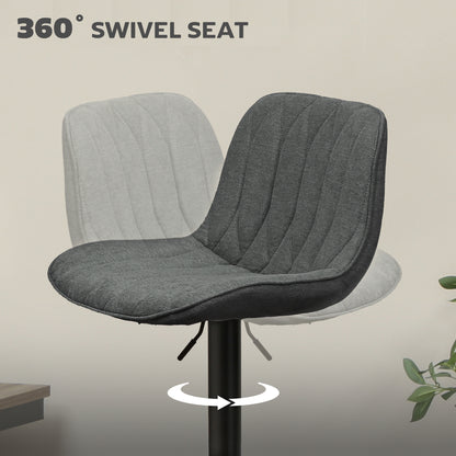 Bar Stools Set of 2, Modern Armless Bar Chairs, Charcoal Grey