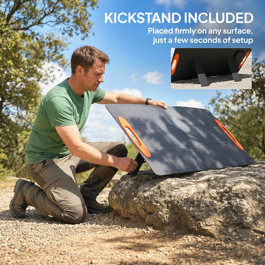 100W Portable Solar Panel Solar Charger with USB-A & USB-C Output