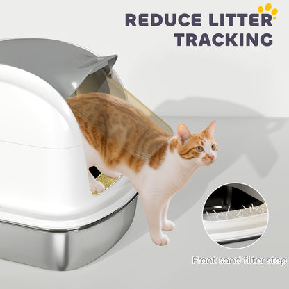 Stainless Steel Cat Litter Tray with Lid