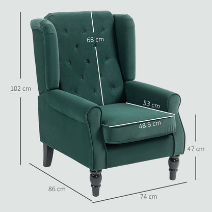 Accent Armchair Home Furniture Retro Tufted Club Fabric Green