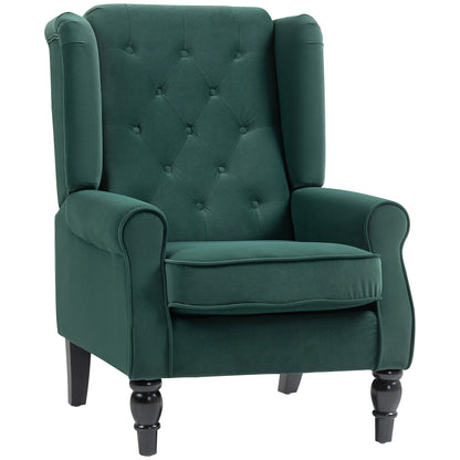 Accent Armchair Home Furniture Retro Tufted Club Fabric Green