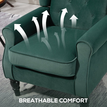 Accent Armchair Home Furniture Retro Tufted Club Fabric Green