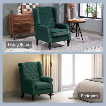Accent Armchair Home Furniture Retro Tufted Club Fabric Green